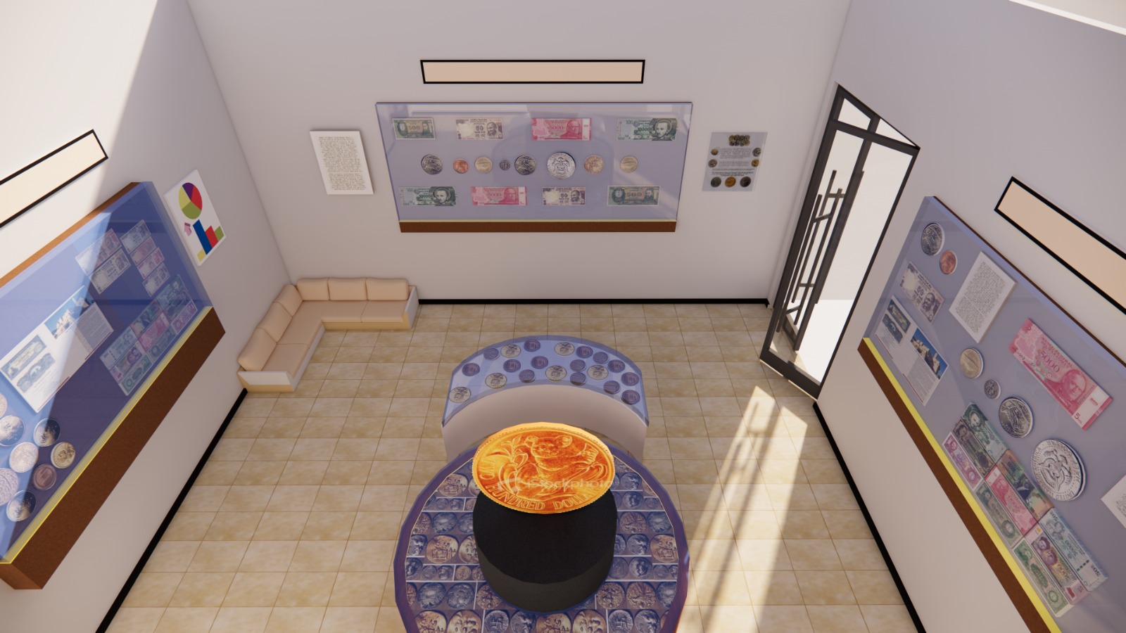 Interior Perspective — Currency Wall