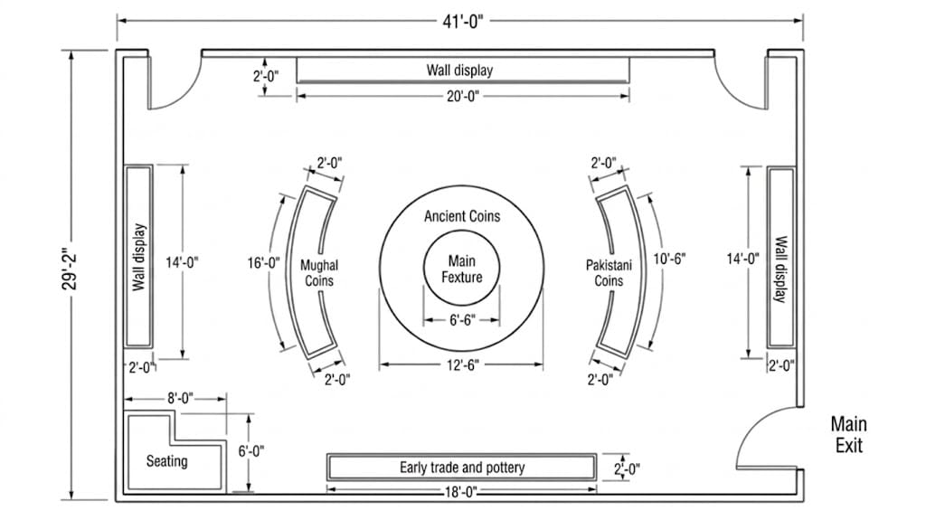 Gallery Floor Plan — Labeled Layout